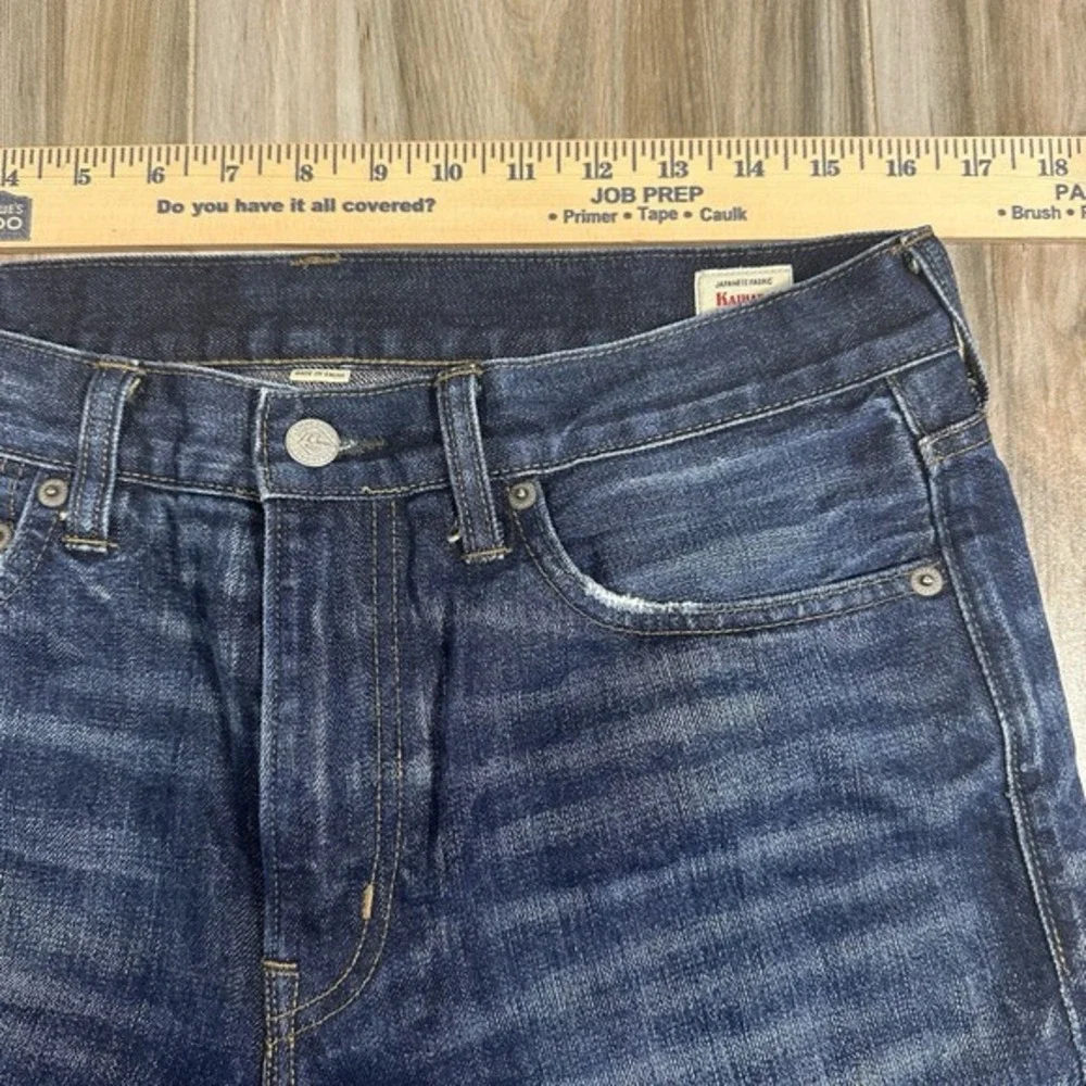 J Crew 770 Jeans 32X29.5 Blue Straight Flannel Lined‎ Japanese Kaihara Casual